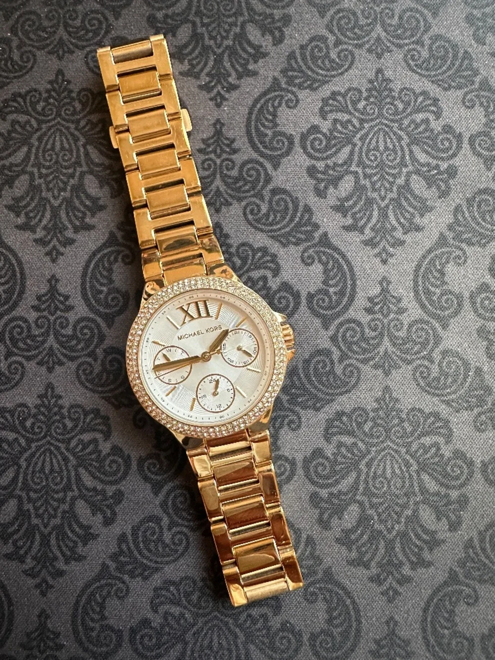 Michael Kors Mini Camille MK6844 Gold Crystal Pavé Watch 33mm